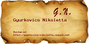 Gyurkovics Nikoletta névjegykártya
